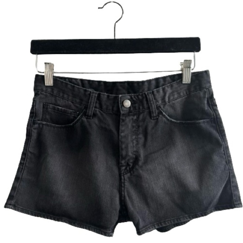 IRO Washed Black Denim Shorts Distressed Spring Summer Minimal